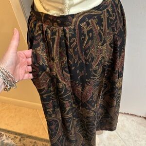 Ralph Lauren Silk Paisley Vintage Purple Label Pockets Pull On Maxi Skirt 8